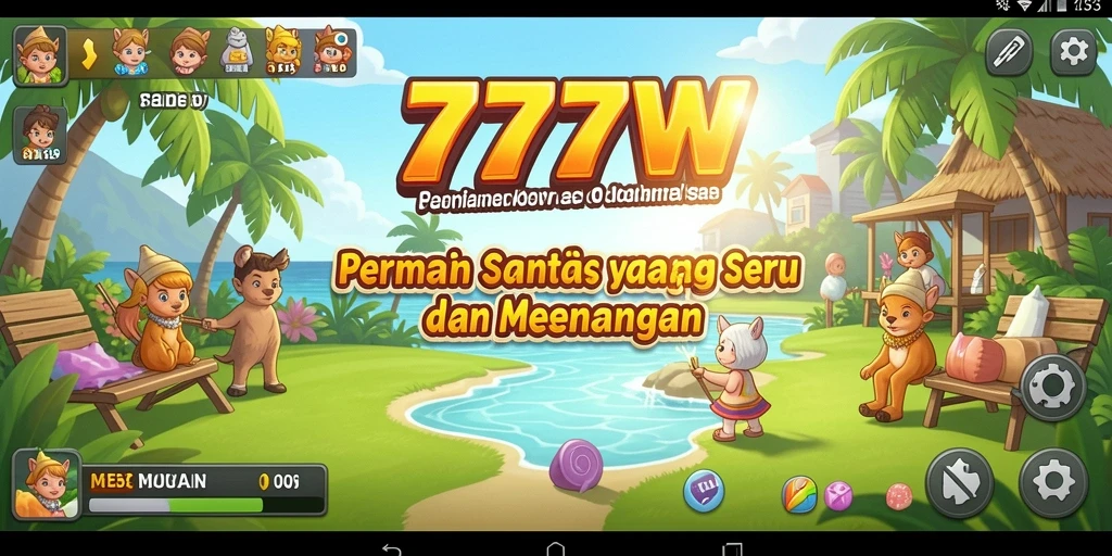 Tampilan gameplay 7777W yang ceria dan menarik.