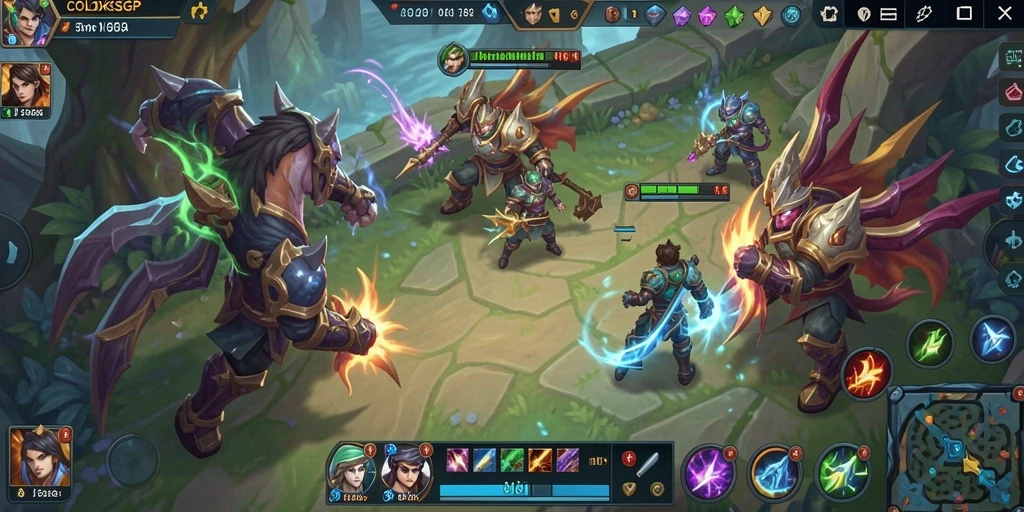 Tampilan gameplay seru dalam game MOBA COLOKSGP.