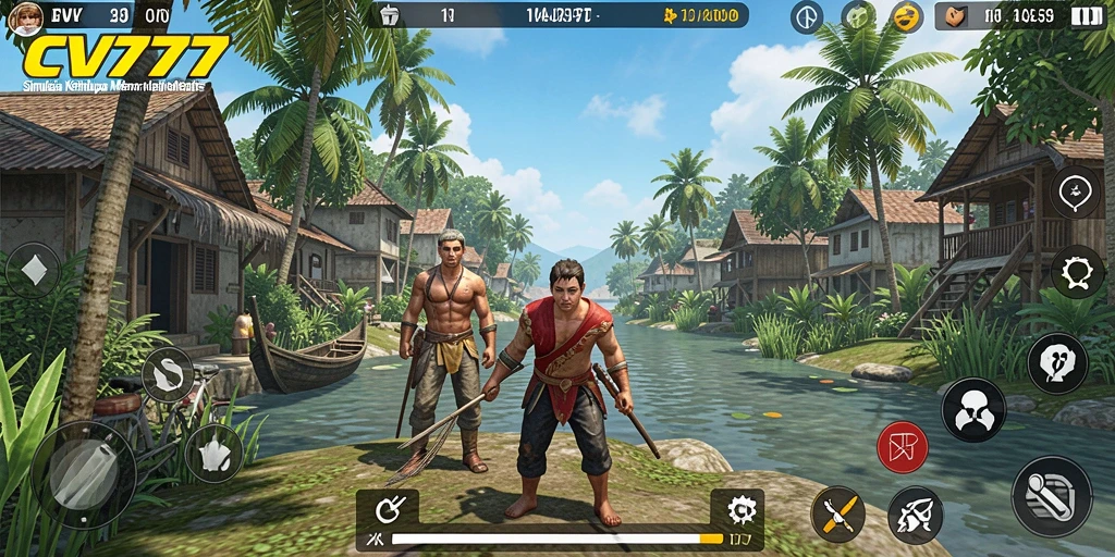 Tampilan screenshot gameplay dari CV777 yang menampilkan interaksi sosial dan aktivitas menarik.