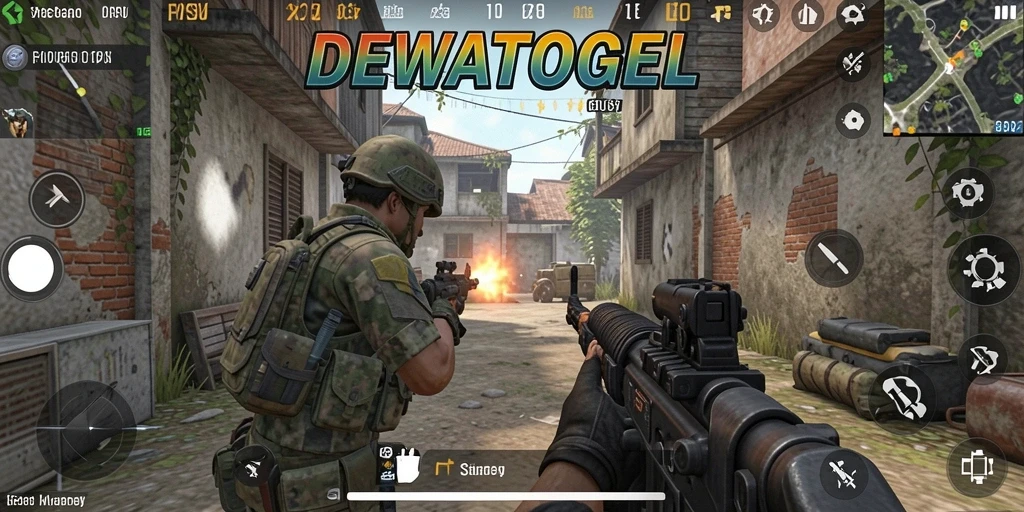 Screenshot gameplay DEWATOGEL menampilkan aksi tembak-menembak yang seru.