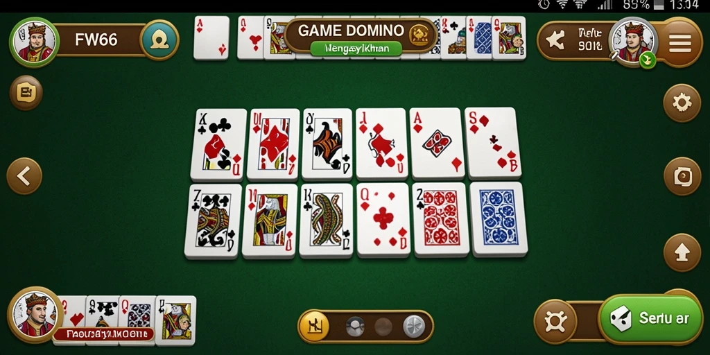 Tampilan gameplay FW66 dengan aksi menarik permainan Domino.