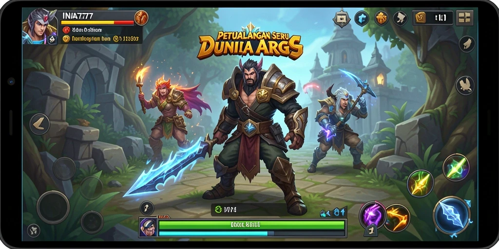 Tampilan seru dari gameplay ARPG INA777 yang mendebarkan.