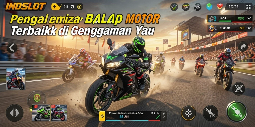 Gameplay menegangkan dari balapan motor di INDSLOT.
