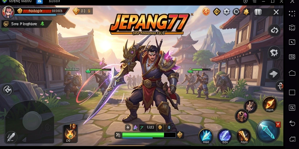 Tampilan gameplay JEPANG77 dengan strategi dan pembangunan kerajaan.