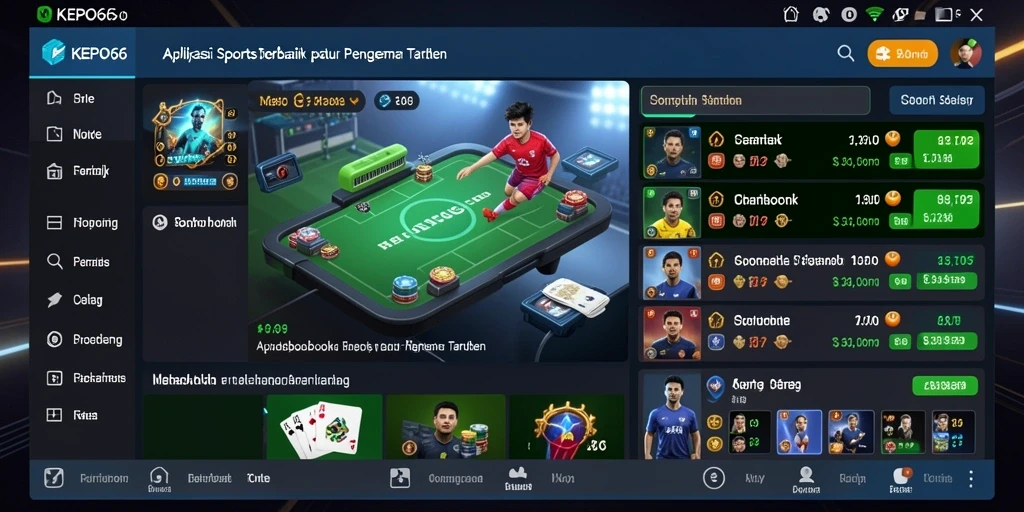 Tampilan aplikasi KEPO66 menampilkan berbagai pilihan taruhan olahraga.