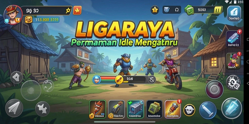 Screenshot dari gameplay LIGARAYA menampilkan aksi Idle yang menarik.