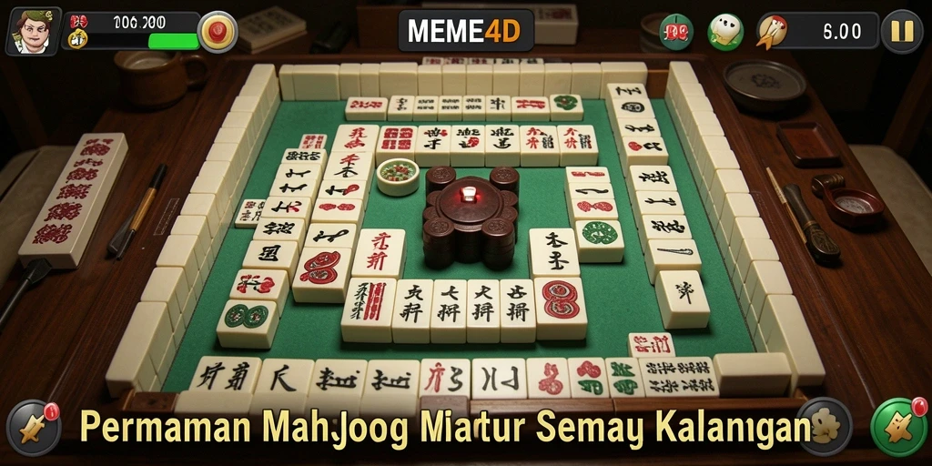 Screenshot gameplay MEME4D yang menunjukkan keseruan permainan Mahjong.