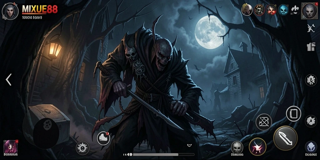 Gameplay seram dengan atmosfer menegangkan dan monster menakutkan.
