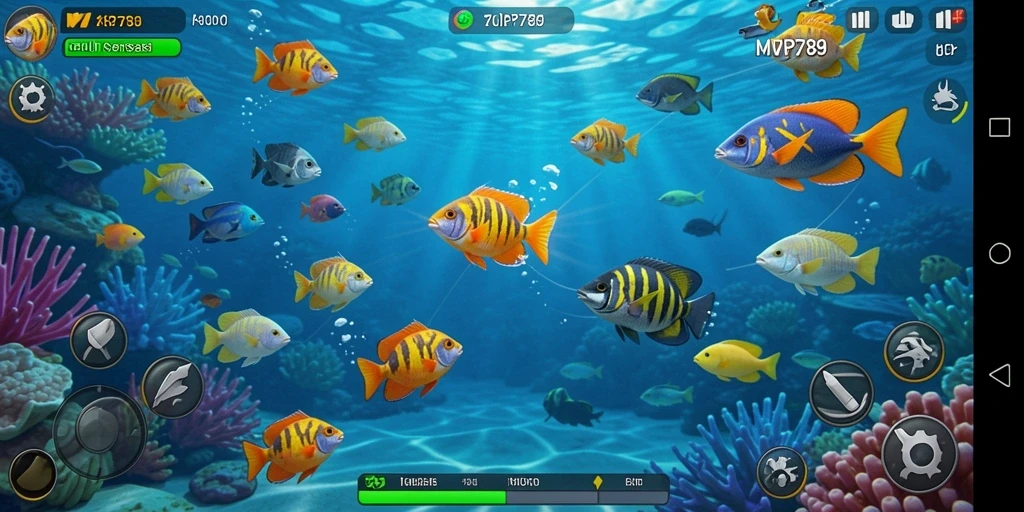 Tampilan gameplay seru dalam permainan Tembak Ikan MVP789.
