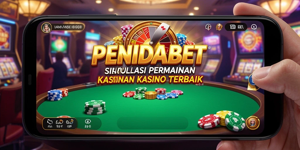 Tampilan gameplay simulasi kasino yang mendebarkan di PENIDABET.
