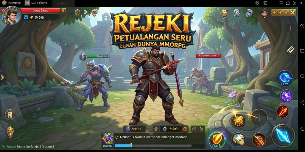 Screenshot gameplay REJEKI menampilkan aksi bertempur yang seru di dunia MMORPG.