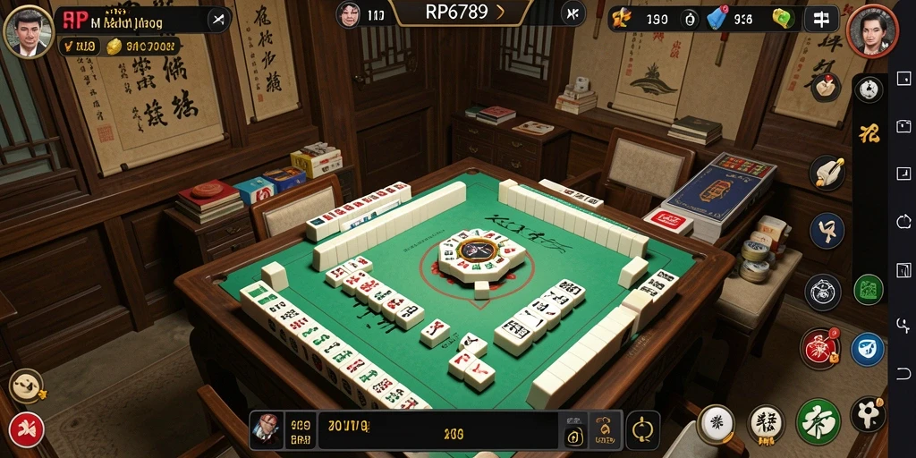 Tampilan memukau dari gameplay Mahjong yang seru.