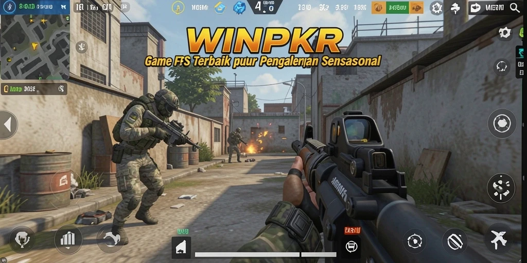Tangkapan layar gameplay <strong>WINPKR</strong> dengan aksi tembak-menembak yang intens.