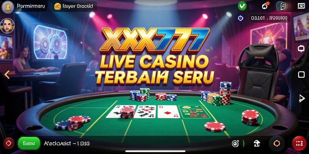 Tampilan menarik dari permainan Live Casino XXX777 dengan dealer profesional.